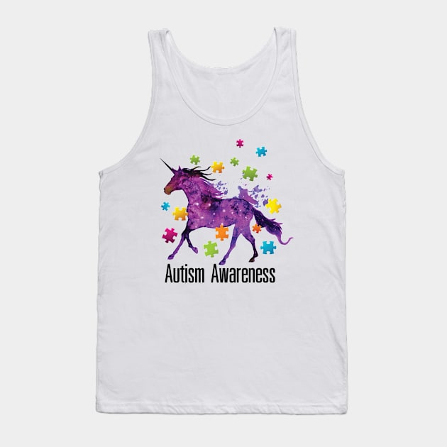 Unicorn Puzzle Piece Autism Awareness Gifts Tank Top by macshoptee